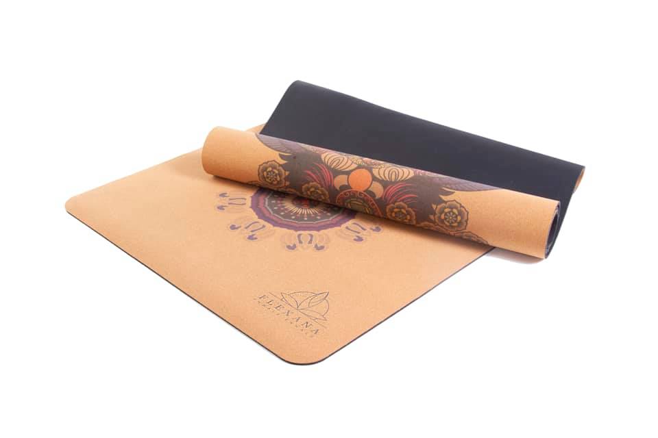 Chakras Cork Yoga Mat (High Grip & Anti Slip ,Free Carrying Strap