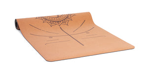 Dancer Cork Yoga Mat (High Grip, Anti slip, Alignment marks, Free Carrying Strap)